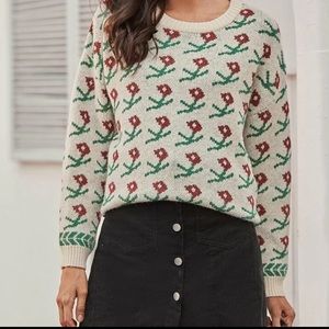 4 for $25 Vintage Flower Print Sweater